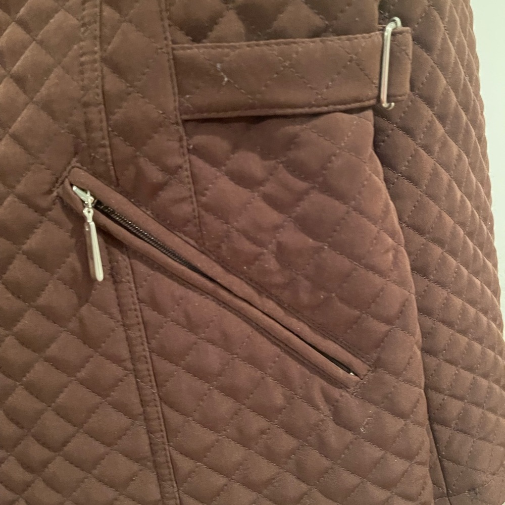 Gallery Women’s Brown Quilted Jacket Coat /Size Large - Picture 6 of 8